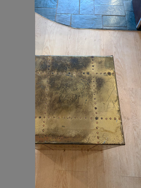 MCM Brass Riveted Cube Table