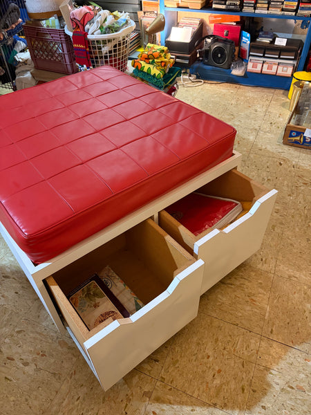 Rare Vintage Modern Seating/Storage Ottoman