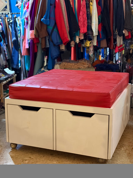 Rare Vintage Modern Seating/Storage Ottoman