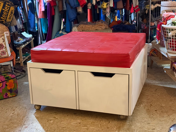 Rare Vintage Modern Seating/Storage Ottoman