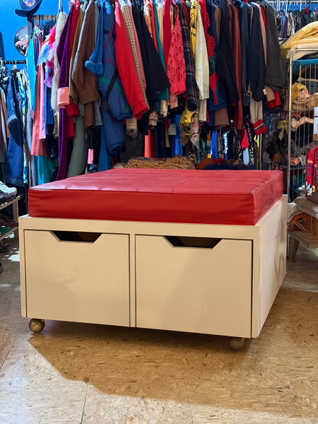 Rare Vintage Modern Seating/Storage Ottoman