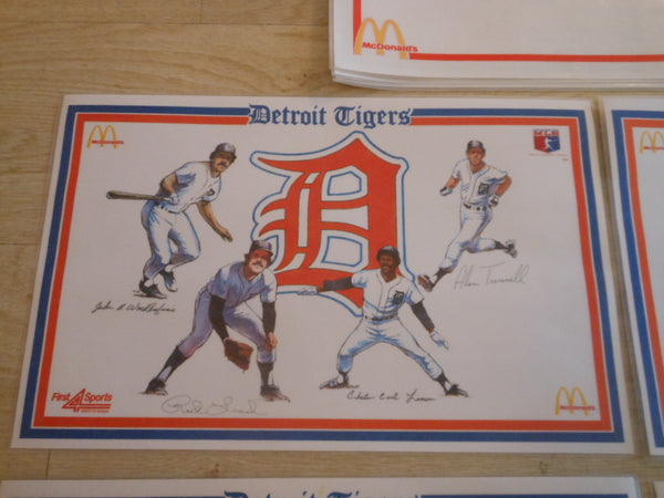 1982 McDonald's MLB Detroit Tigers Placemat Set