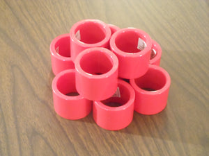 Set of 10 Vera Red Plastic Napkin Rings