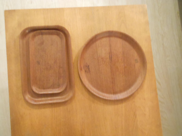 Set of Swedish Ary Pressed Teak Trays