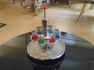 Vintage Glass and Chrome Liquor Dispenser