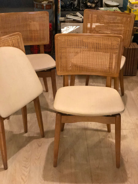 4 Stakmore Cane Back Folding chairs