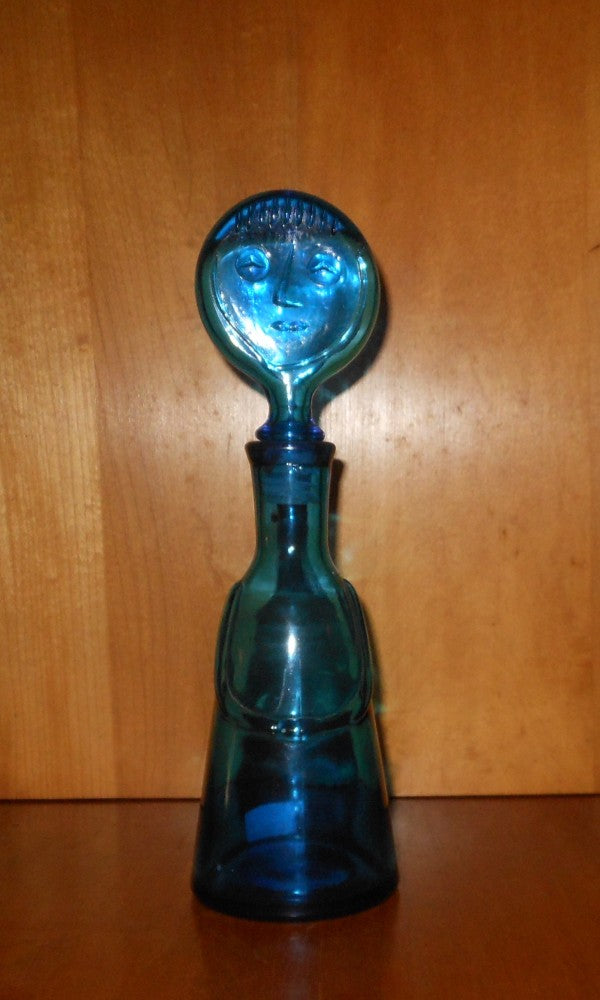 Mod Blue Glass Decanter