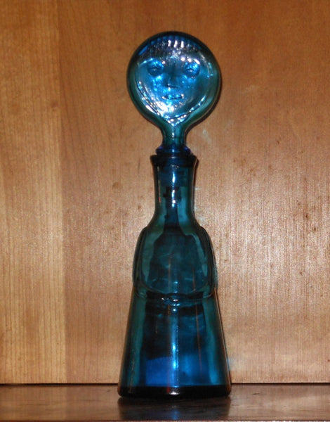 Mod Blue Glass Decanter