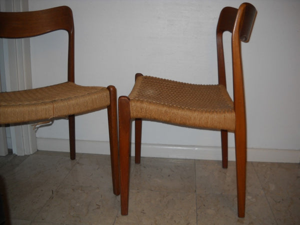 Teak and Cord Chairs