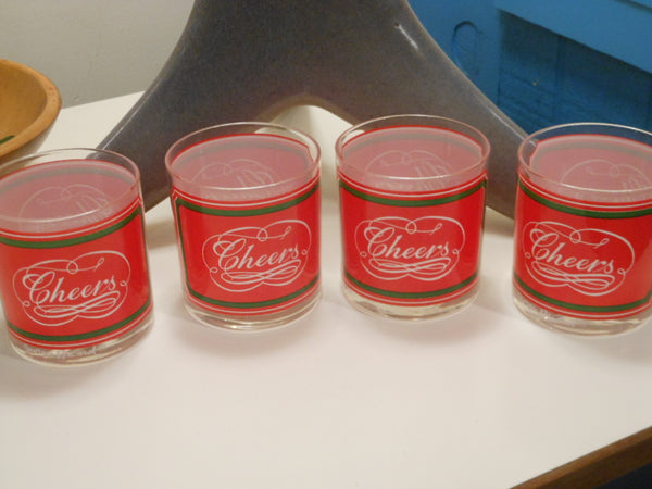 Set of 4 Holiday "Cheers" Glasses