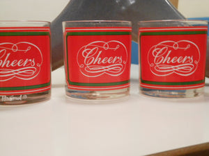Set of 4 Holiday "Cheers" Glasses
