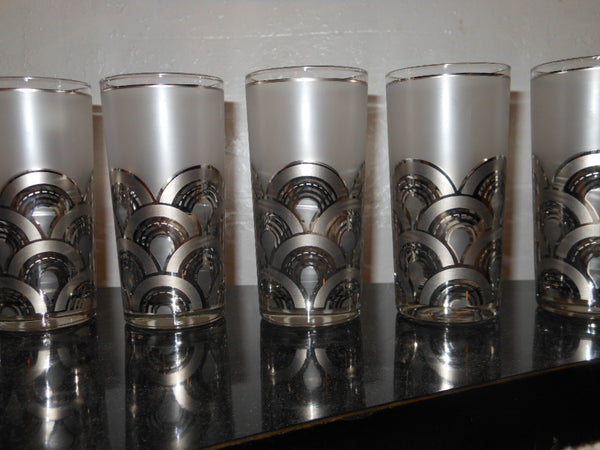 Vintage Frosted & Silver Glasses