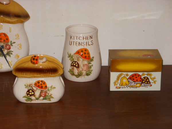 1970s Merry Mushroom Kitchen Accessories