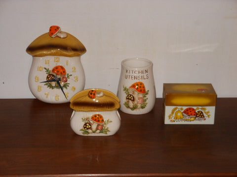 1970s Merry Mushroom Kitchen Accessories