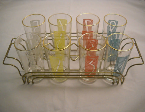 Set of 8 Numbered Glasses