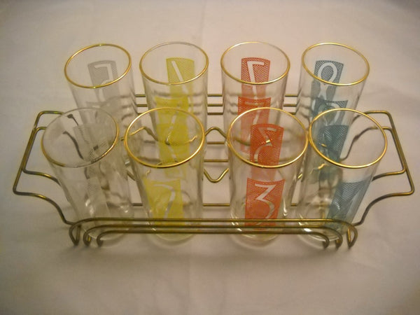 Set of 8 Numbered Glasses