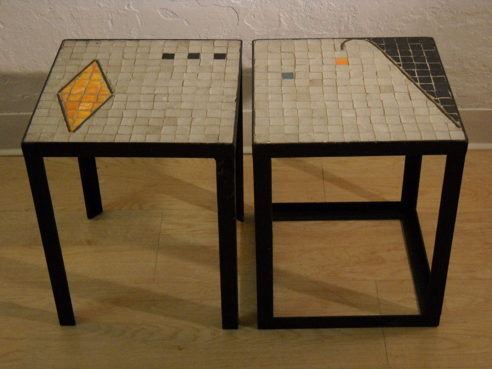 Pair of Tile Side Tables