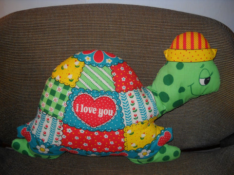 Vintage Love Turtle Pillow